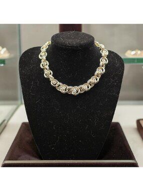 Silver-Tone 14" Choker Chain Necklace Made In Germany